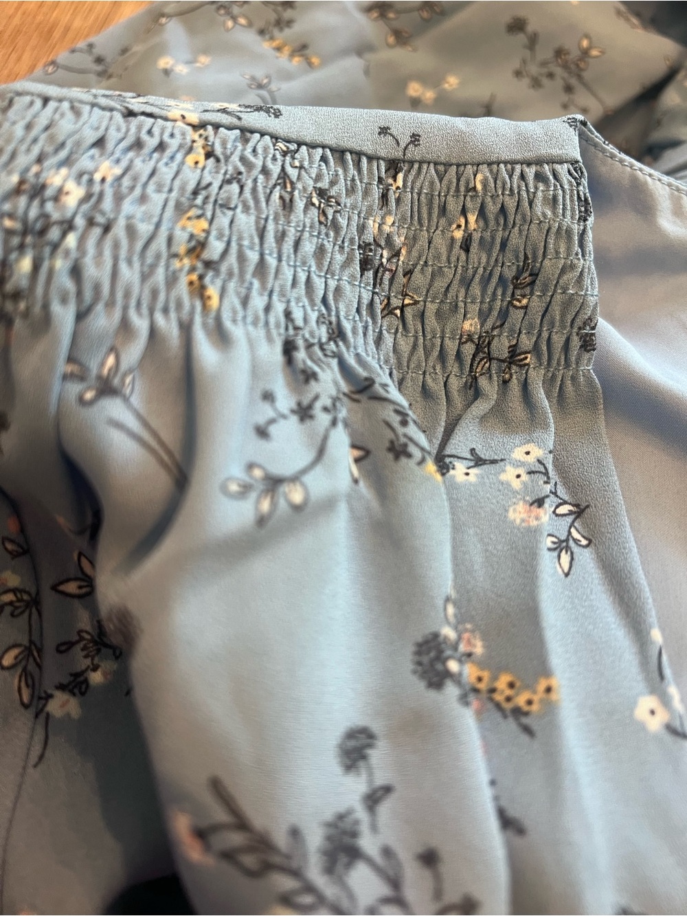 Gal Meets Glam Soft Blue Floral Long-Sleeve Zip Up Dress Soft flowy Flair - Picture 12 of 14